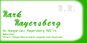 mark mayersberg business card